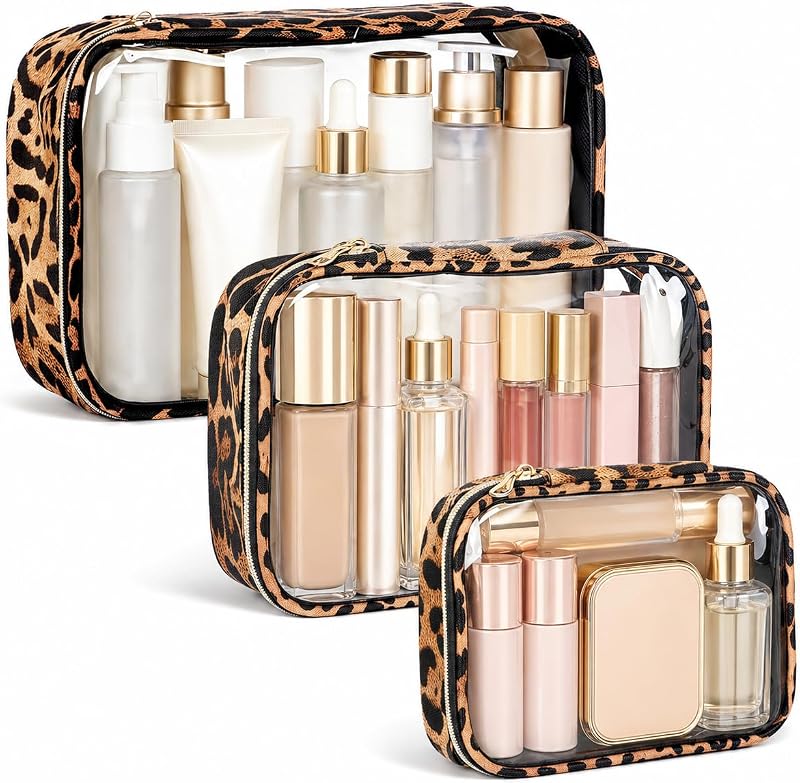 Bolsas maquillaje transparente TSA aprobada set 3 tamaños