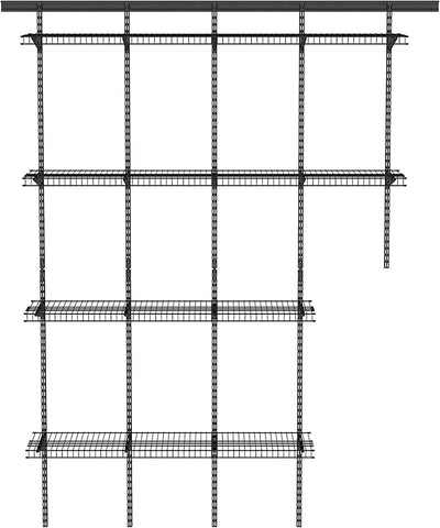 Kit estante pared garaje 6-10ft Shelftrack ajustable negro