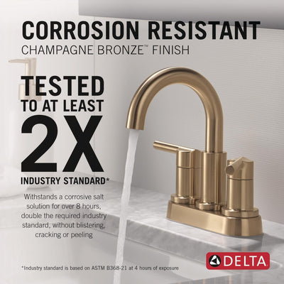 Grifo baño dorado cepillado 4pulg 3agujeros bronce