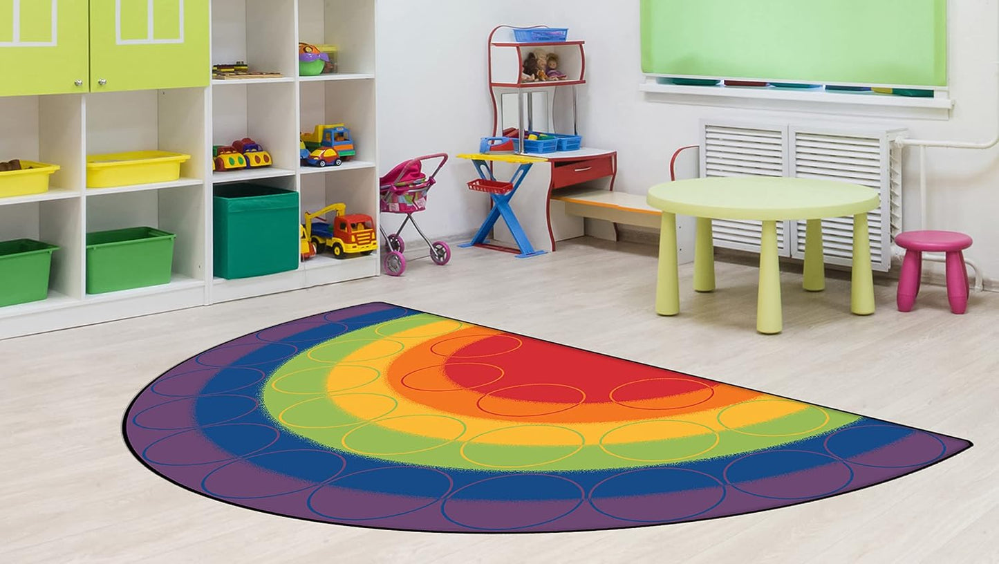 Alfombra asiento aula 6x12ft semicírculo multicolor