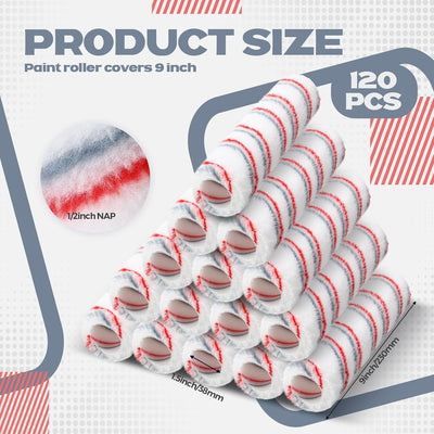 120 Cubiertas Rodillo Pintura 9pulg Microfibra Alta Capacidad