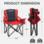Silla campamento plegable 450lb para adultos rojo