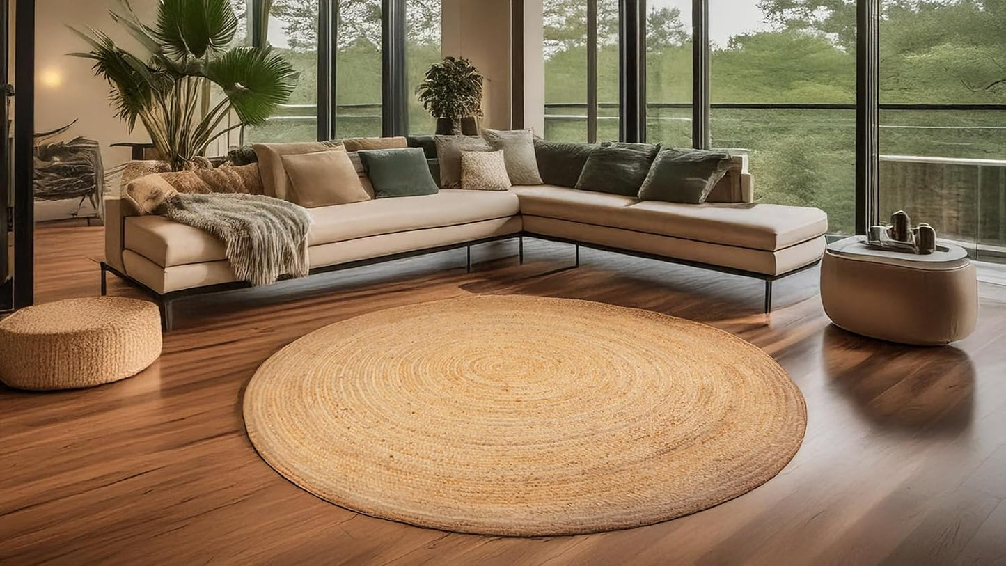 Alfombra yute tejida a mano reversible dormitorio