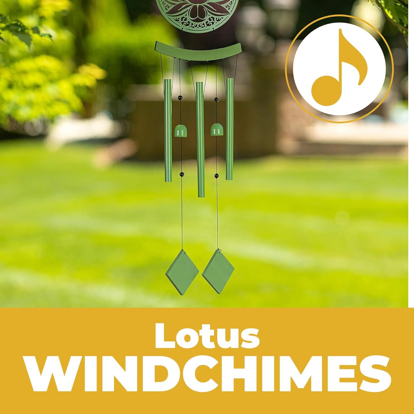 Campanillas viento medallón loto para jardín y terraza