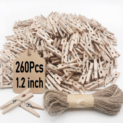 Pinzas madera yute 260 pzas para ropa manualidades