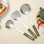 Juego 3 utensilios cocina acero inox mango verde