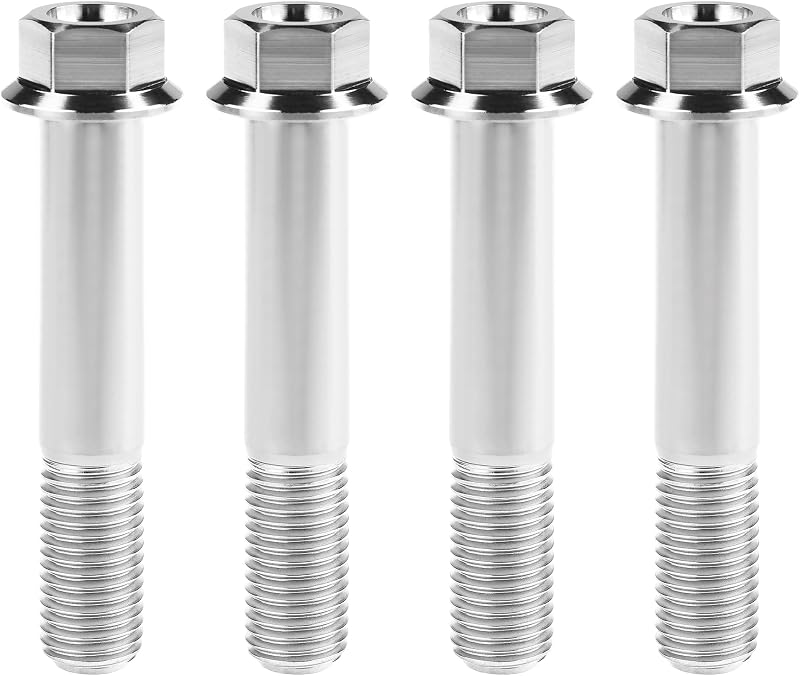 Tornillo titanio M12x65mm rosca 1.25 plateado pack 4