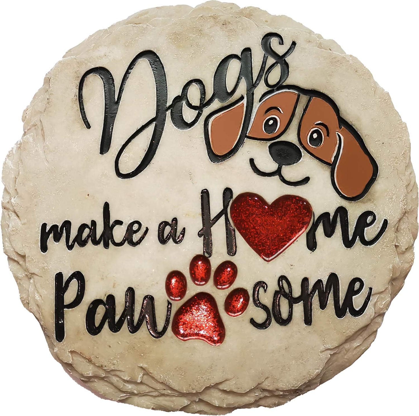 Piedra decorativa para jardín Perros hacen un hogar maravilloso