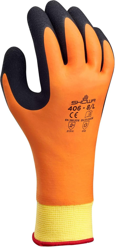 Guantes trabajo invierno caucho natural forrado nylon