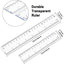 Set 4 reglas plástico transparente 6x8 pulg y métricas para escuela