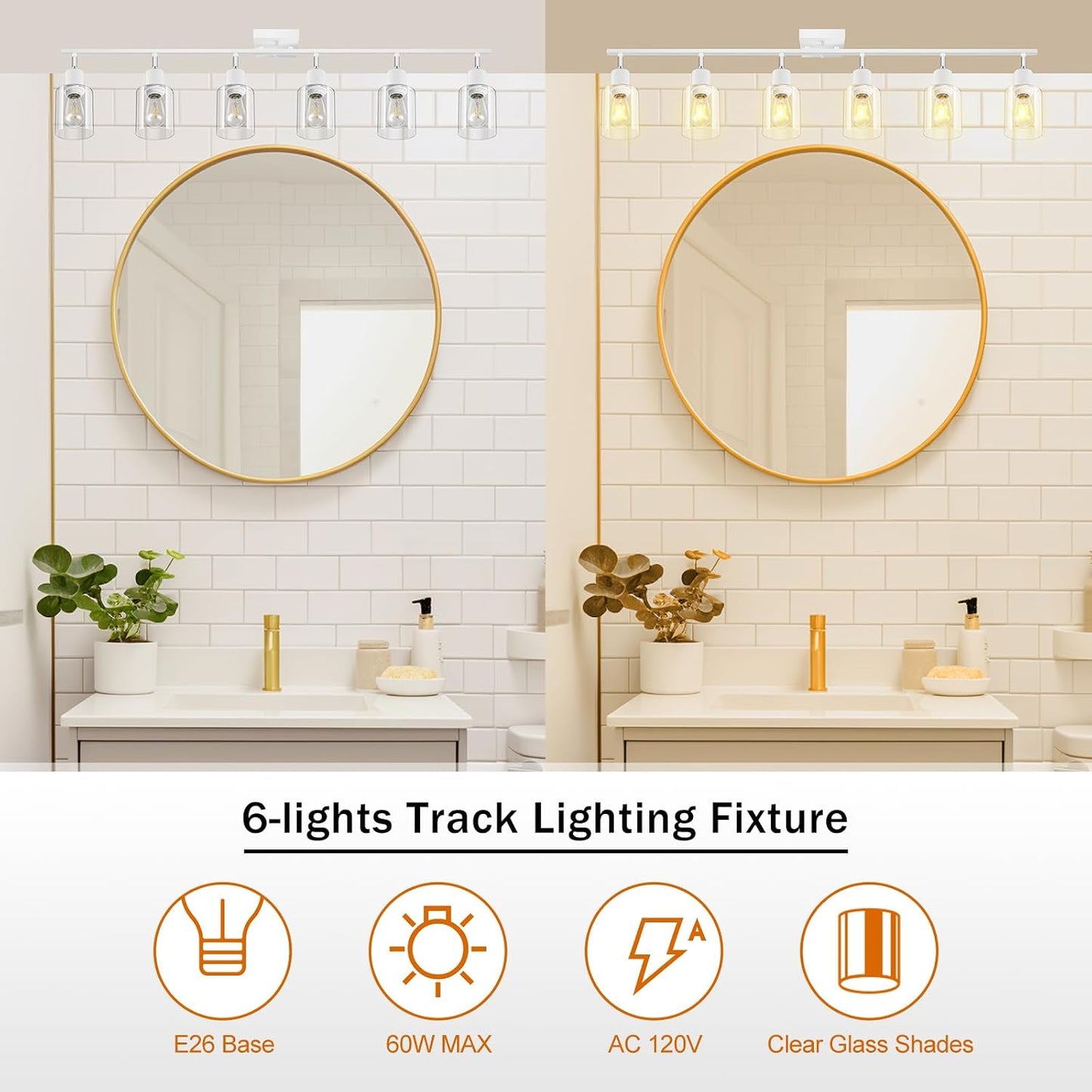 Kit 6 luces LED blanca flexible para cocina sala dormitorio