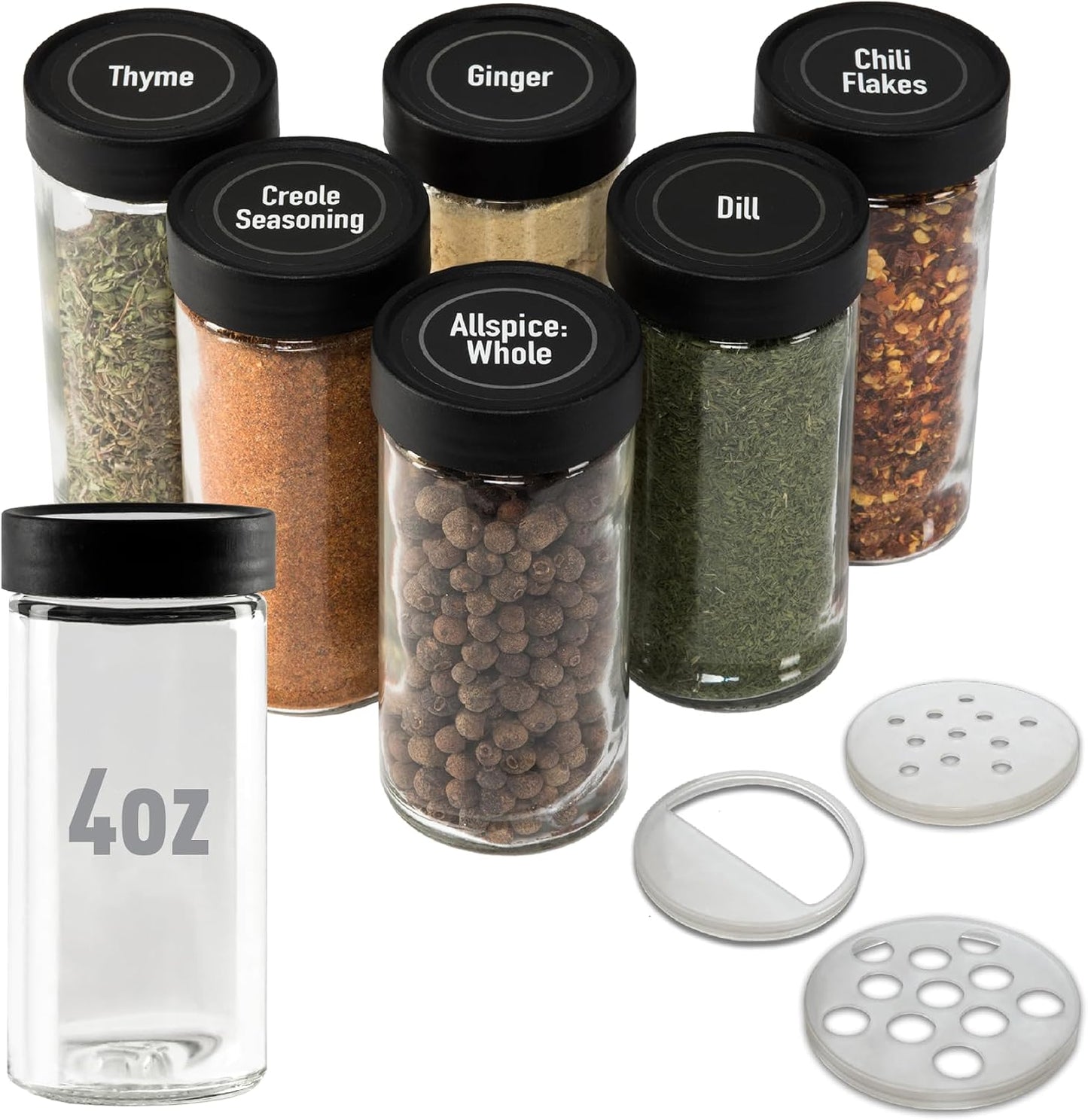 Tarros vidrio 4" 4oz pack 6