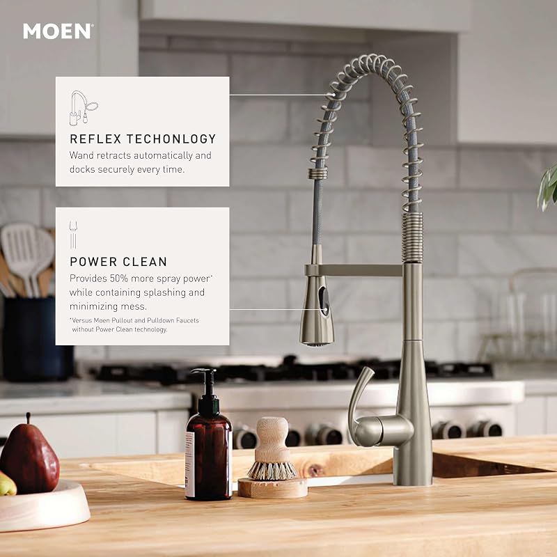 Llave cocina desplegable Moen Essie negro mate