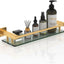 Estantería vidrio baño 16pulg barandilla oro acero inox