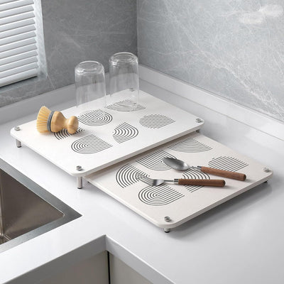 Tapete secado platos encimera cocina con pies antiderrap