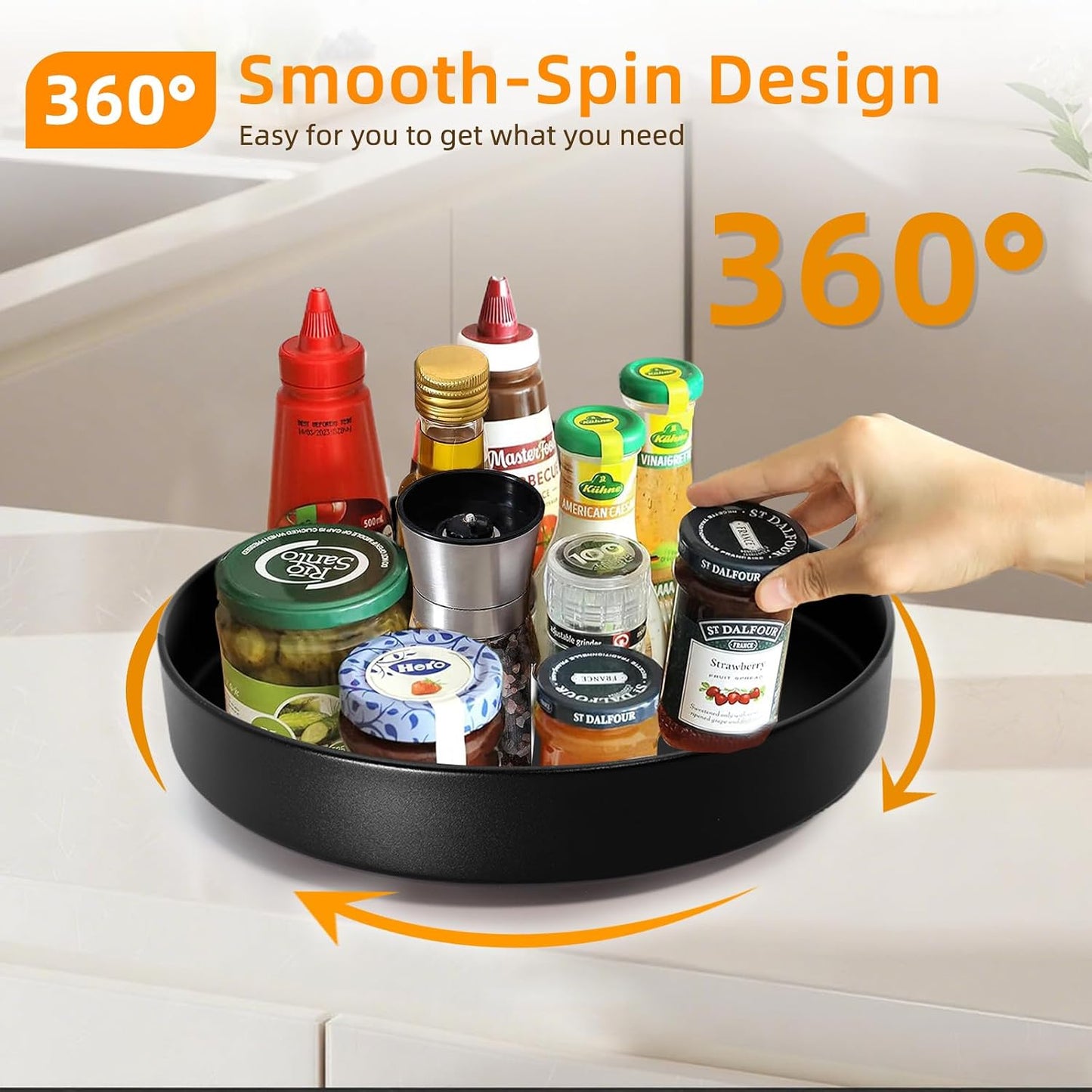 Organiz. metal giratorio 10" para cocina baño