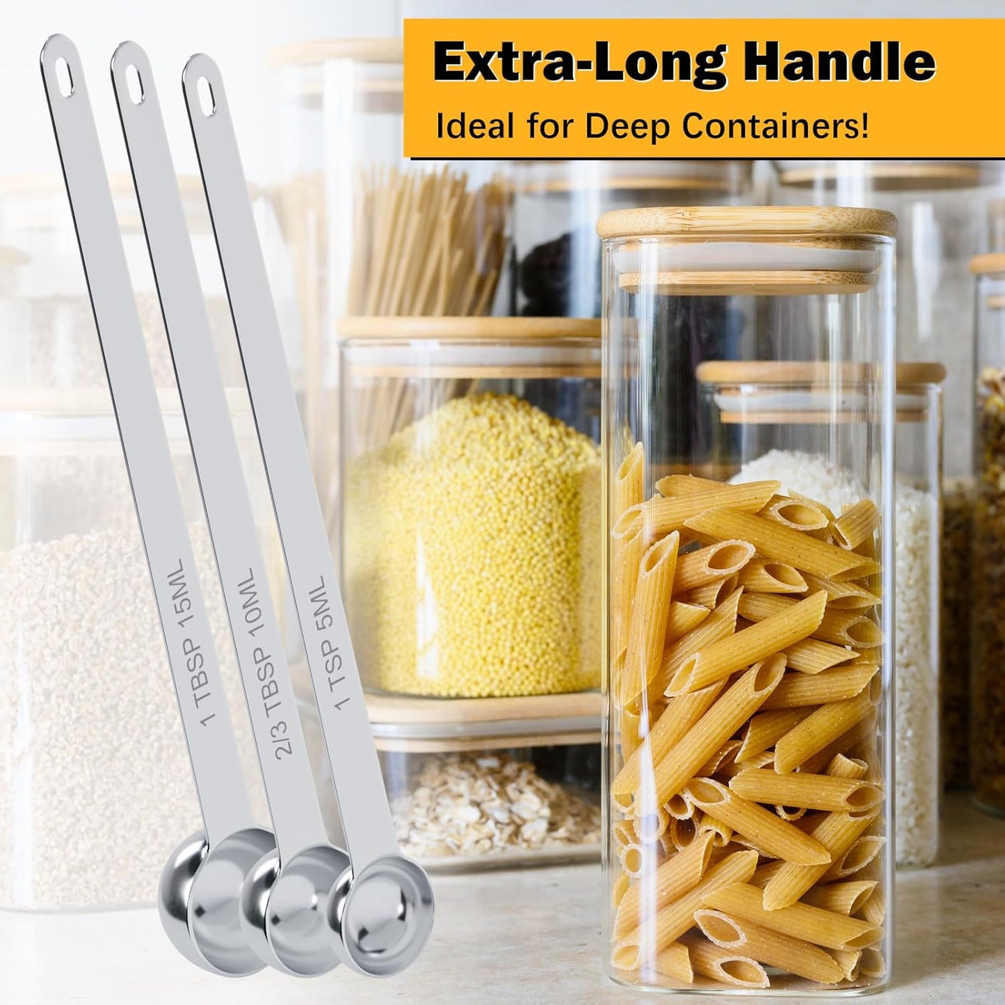 Cuchara medidora acero inox 2/3 cucharadas mango largo