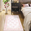 Alfombra entrada floral rosa 2x3pulg antideslizante