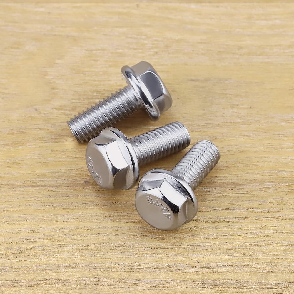 Perno brida hex M6 DIN6921 acero inox 304 rosca UNC 25 pzas