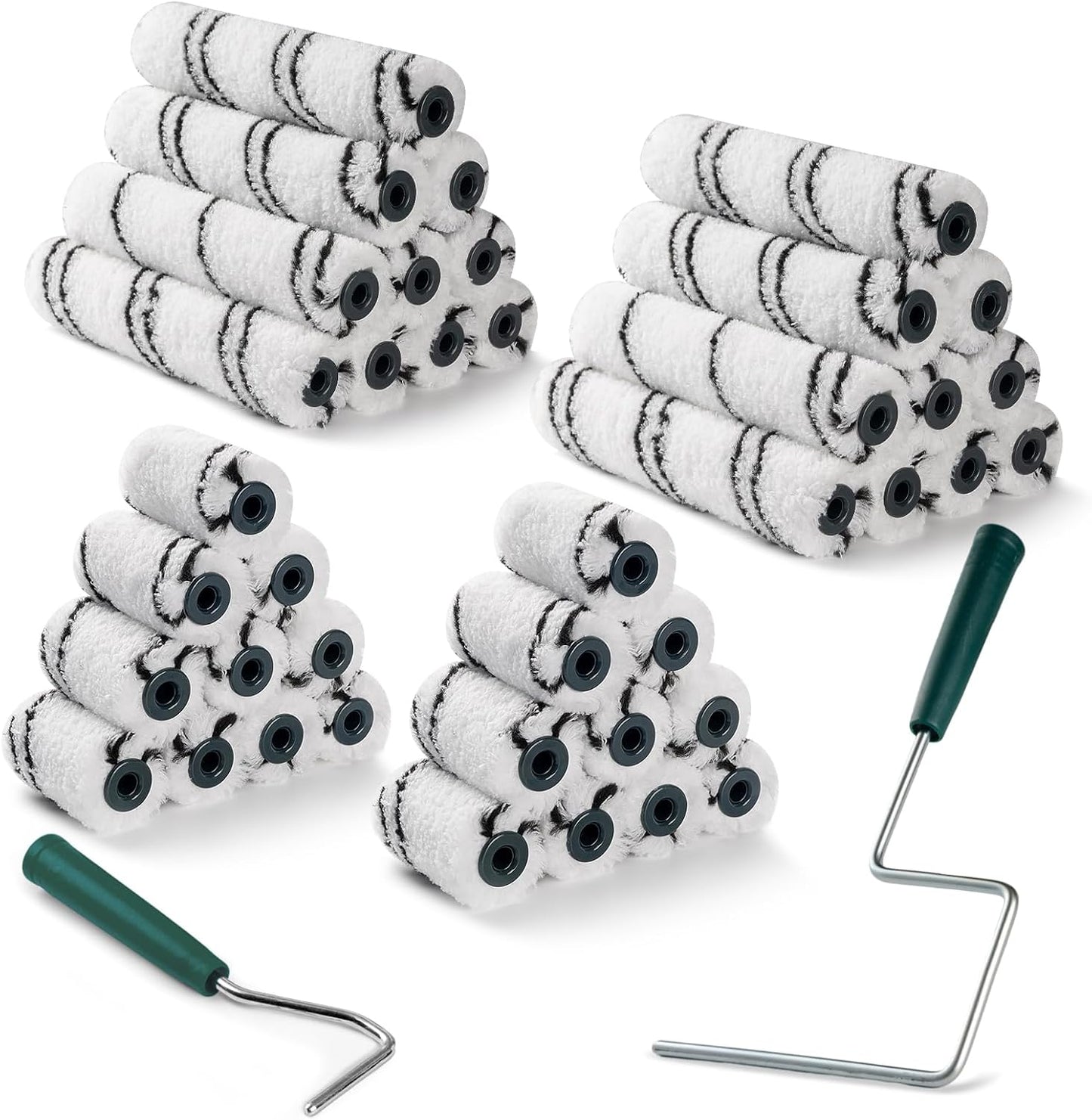 40 Cubiertas Rodillo Microfibra 2y6pulg Marcos Metal