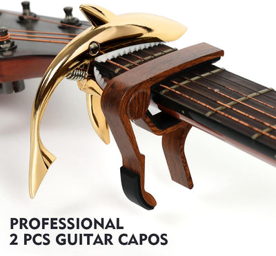Cejilla guitarra acústica eléctrica tiburón palisandro dorada