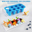 Moldes silicona paletas hielo 8 pzas reutilizables azul