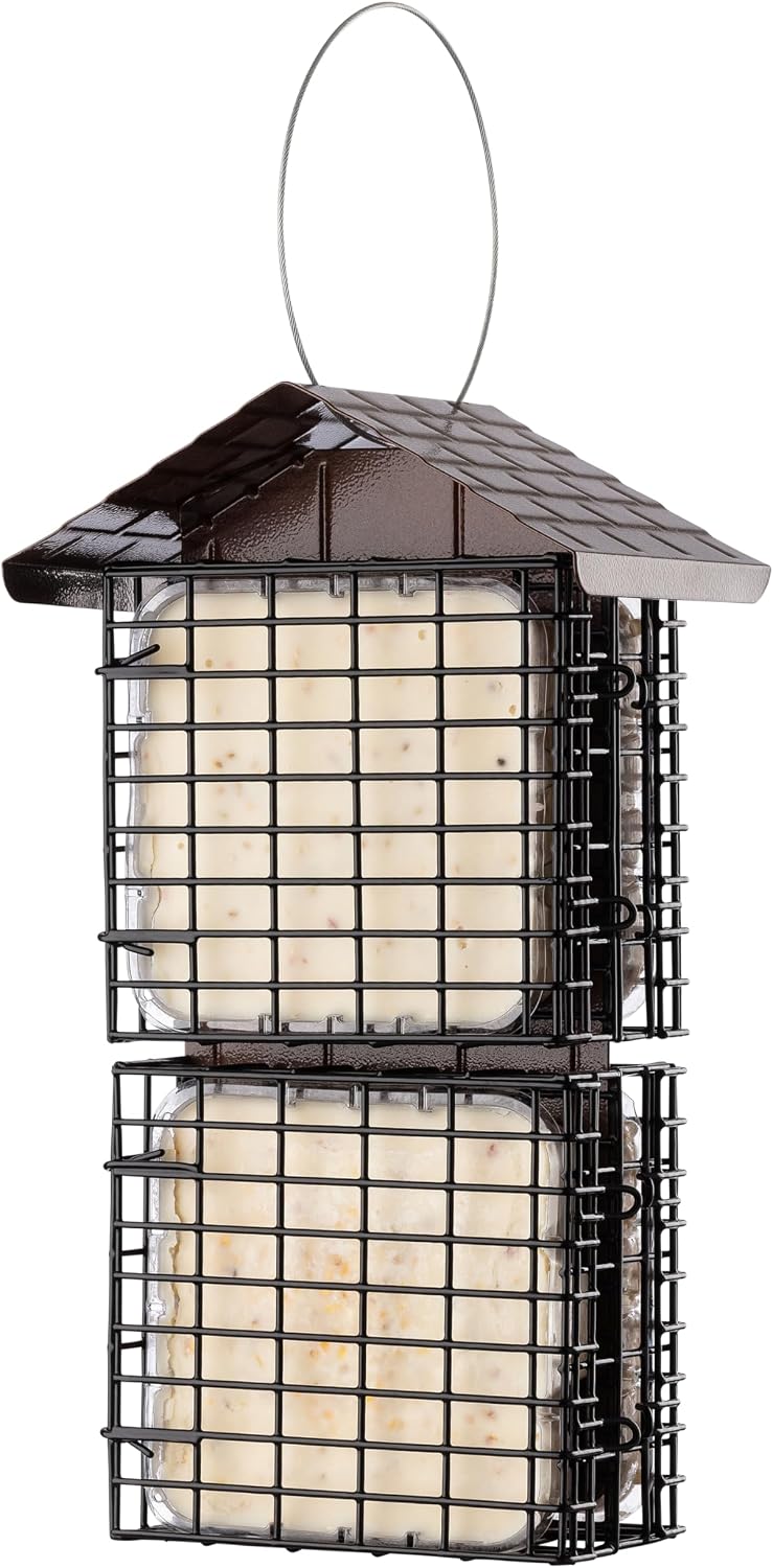 4 Comederos Aves Techo Metal Capacidad 4 Pasteles Sebo