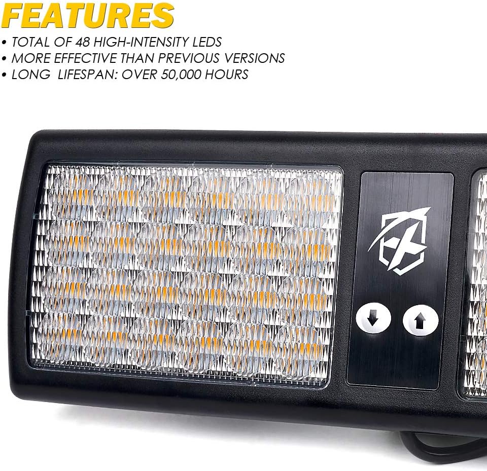 Luces estroboscópicas Amber 48 LED para vehículos de emergencia
