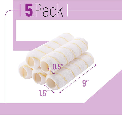 Cubiertas rodillo pintura 1/2x9 pack 5