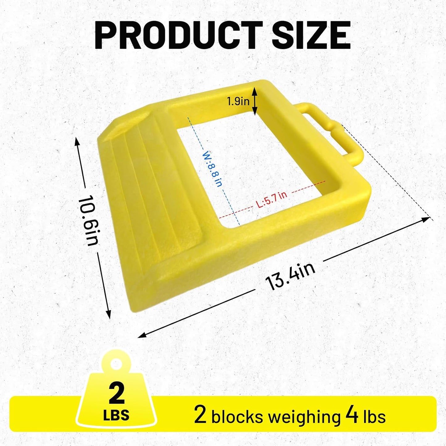 Calzo hidráulico gato camión 14.2x11.2" set 2 amarillo