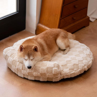 Cama ortopédica para mascotas medianas y pequeñas 30x25pulg beige