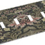 Placa interruptor bohemia floral verde 4 segmentos