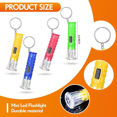 100 Pzas Linterna Llavero Led Colores Surtidos