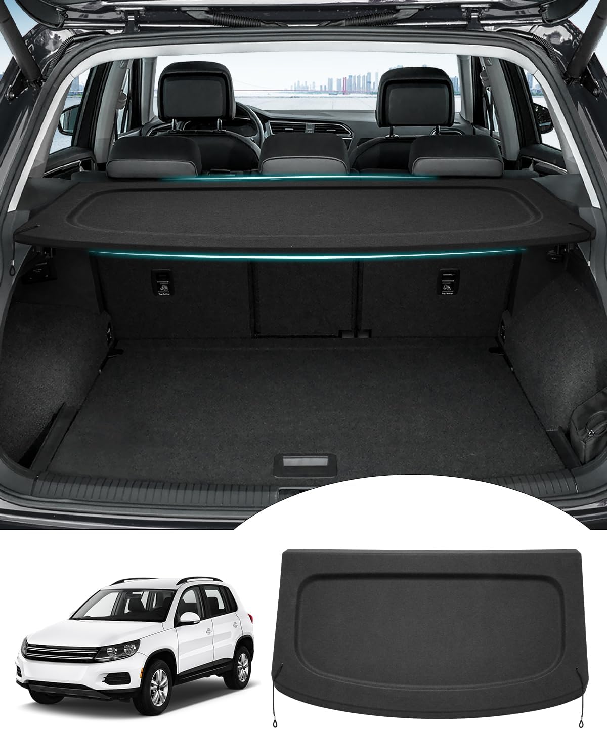Cubierta maletero retráctil VW Tiguan 09-17 negro
