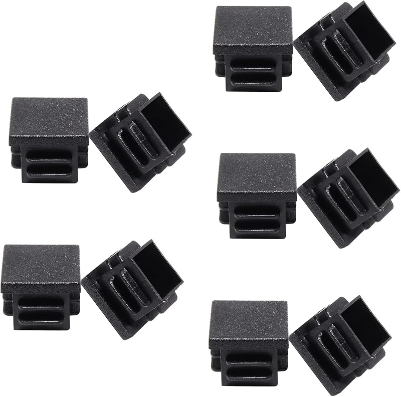 50 Tapas cuadradas plástico negro 3/4pulg para tubos sillas mesas