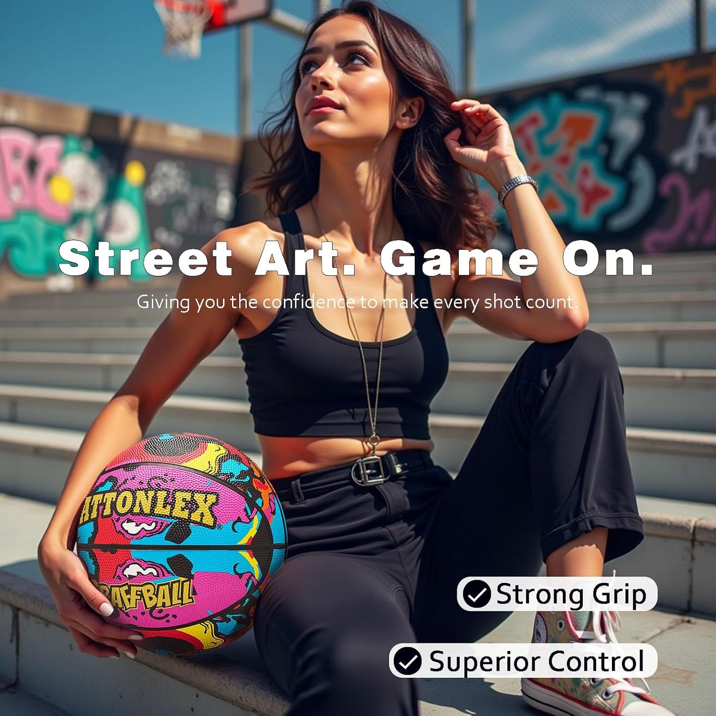 Balón baloncesto cuero 28.5" tamaño 6 interiores exteriores
