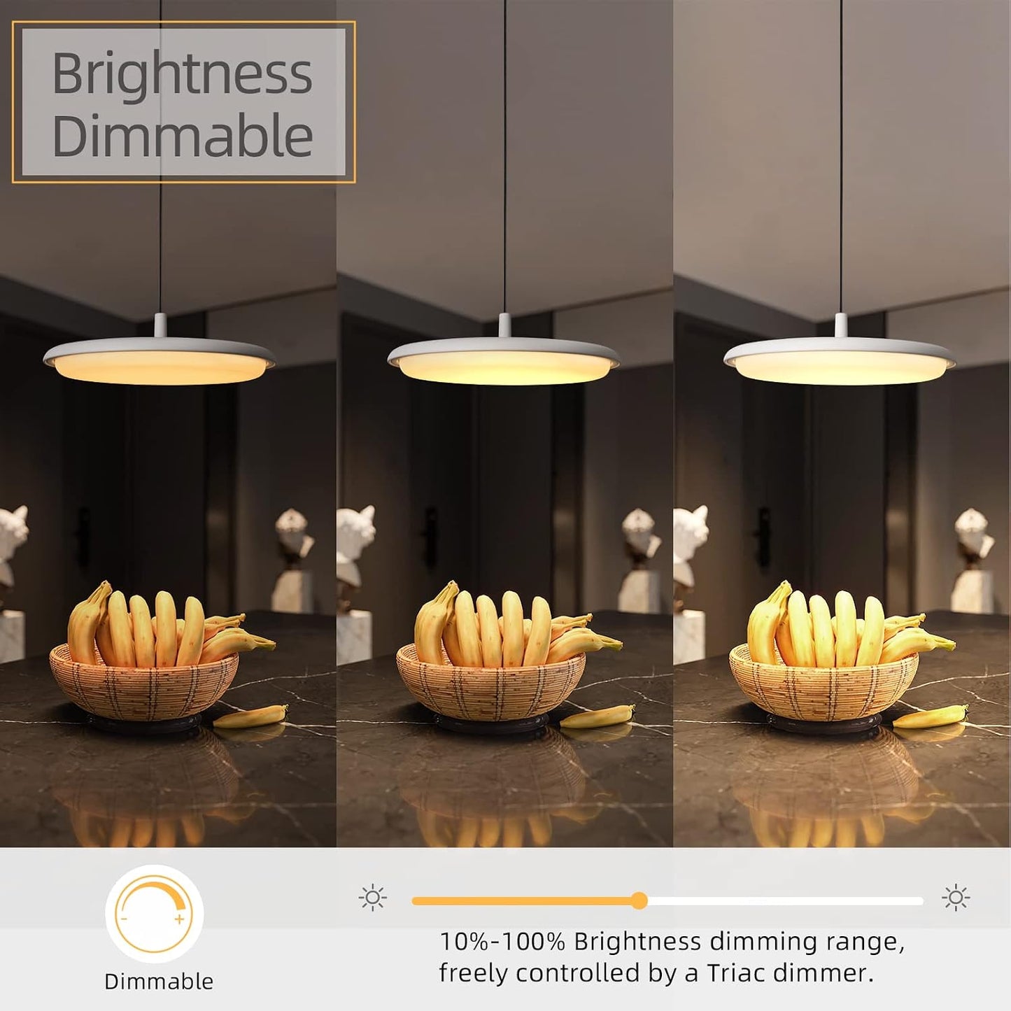 Lámpara colgante LED regulable aluminio blanco mate 18 W