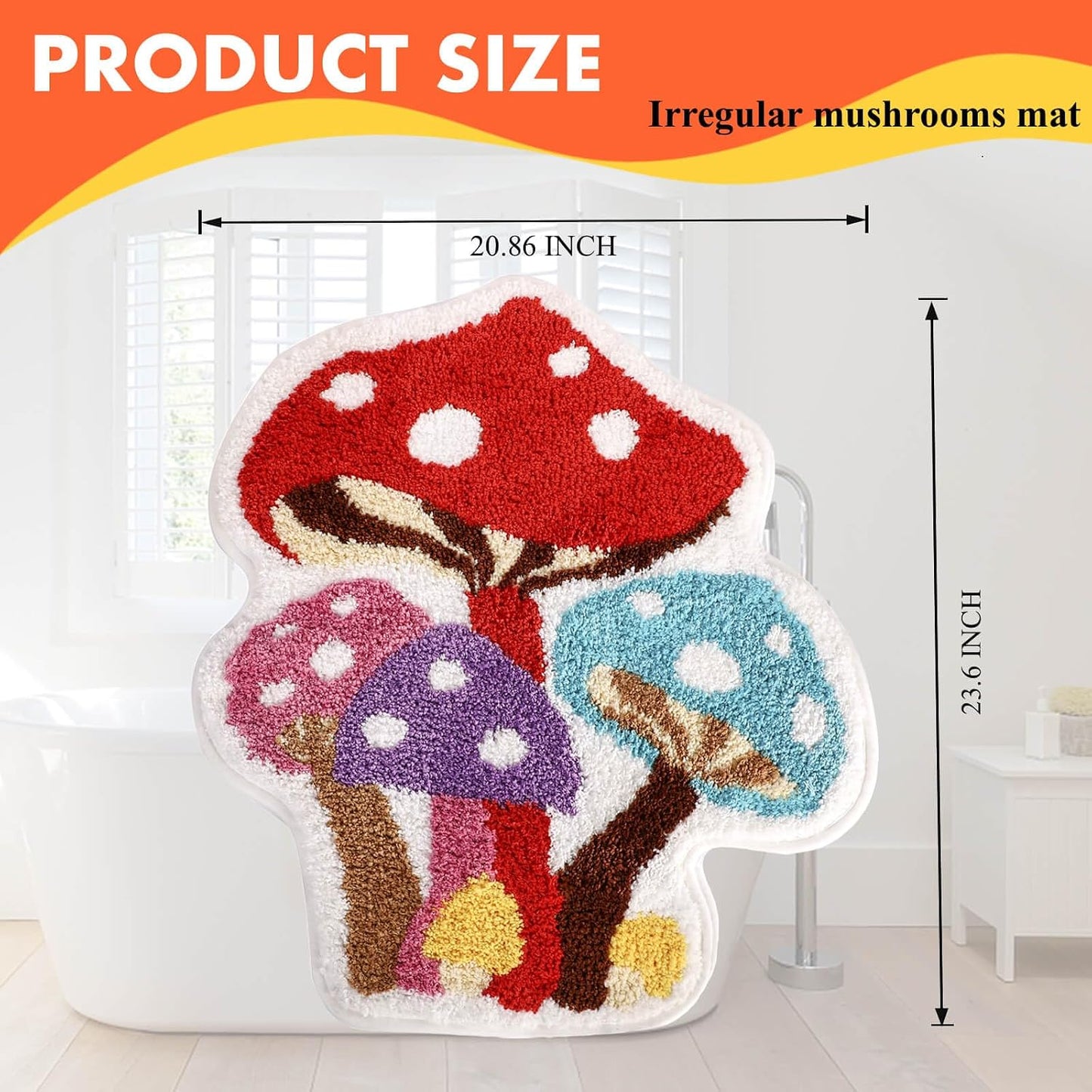 Alfombra baño hongos antideslizante microfibra suave lavable