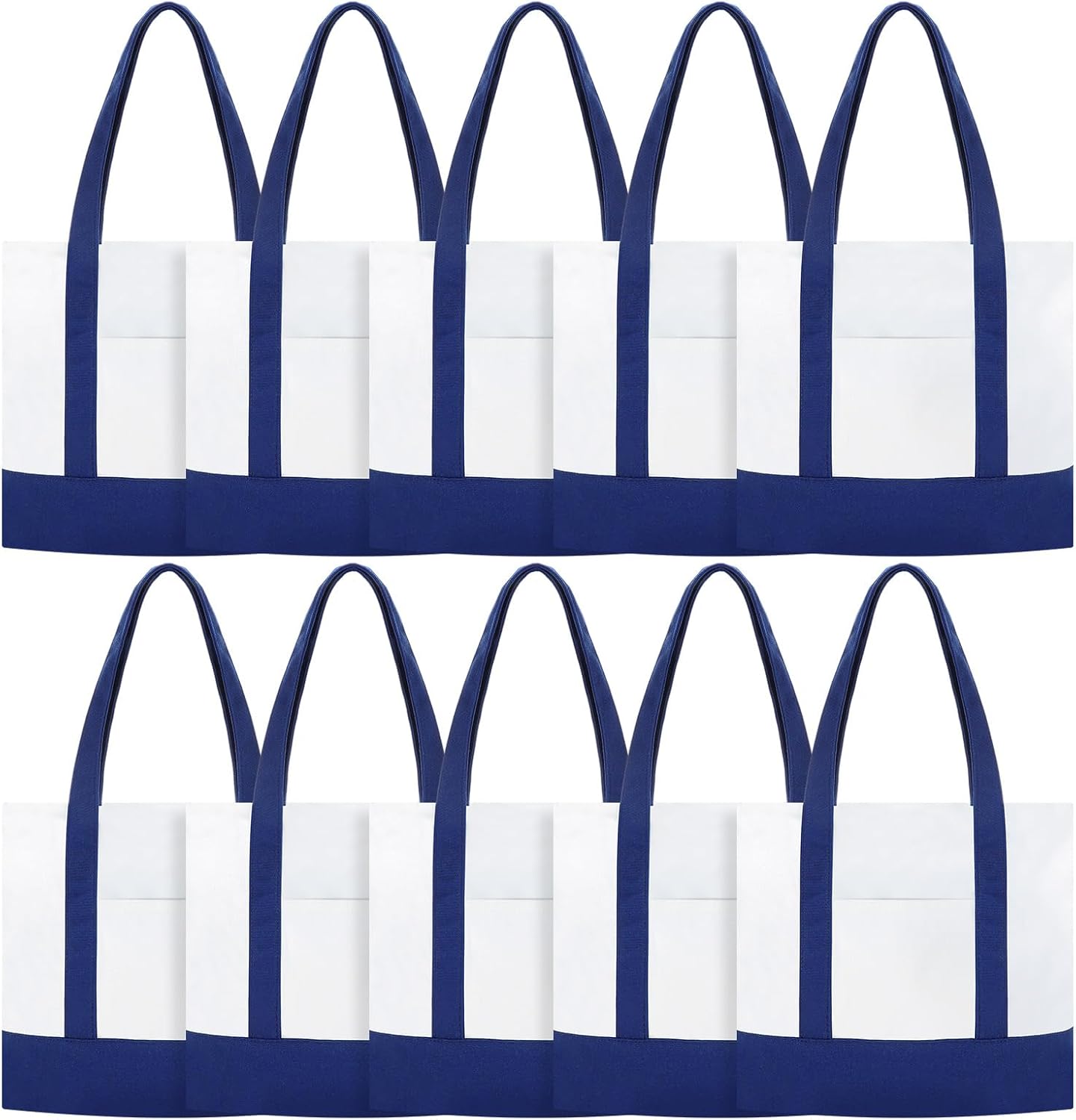 10 Pzas Bolsas Lona Algodón Natural Reutiliz. Multiusos