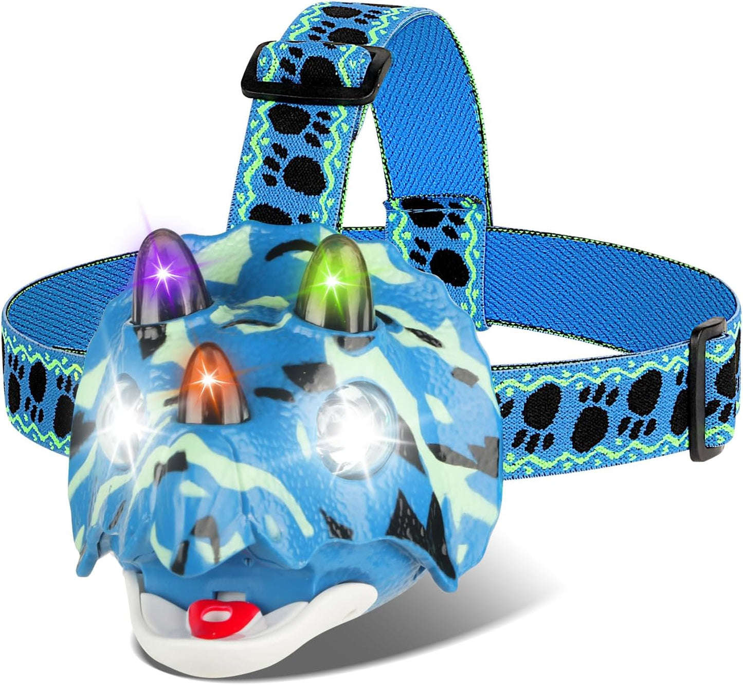 Linterna frontal LED dinosaurio para niños y adultos