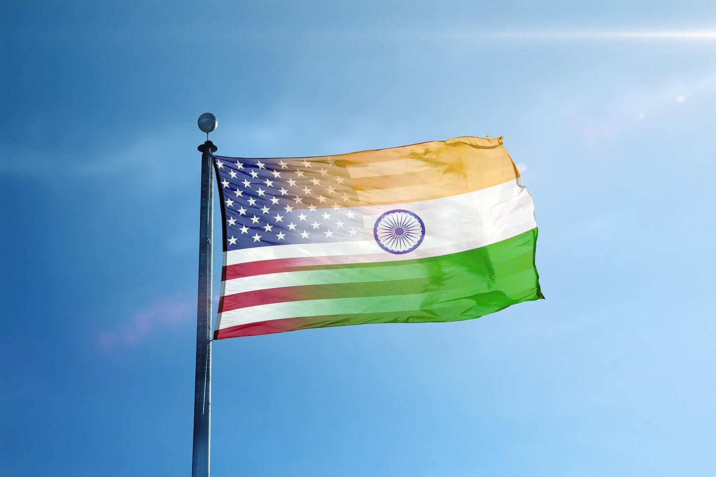 Bandera híbrida India 3x5ft 100% poliéster ojales latón