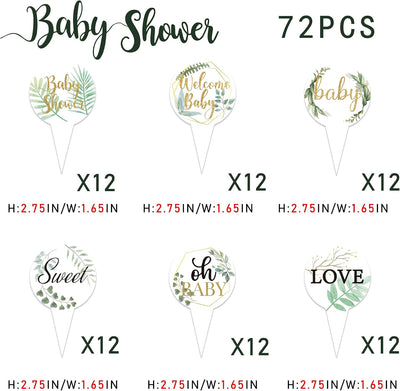 72 Pzas Decoración Cupcakes Baby Shower Selva Safari