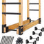 Estante leña exterior soporte apilable set 4 negro