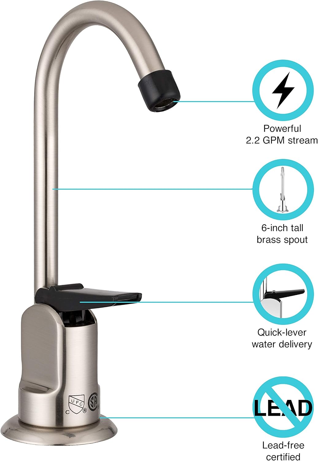 Grifo para beber RV 6pulg níquel satinado