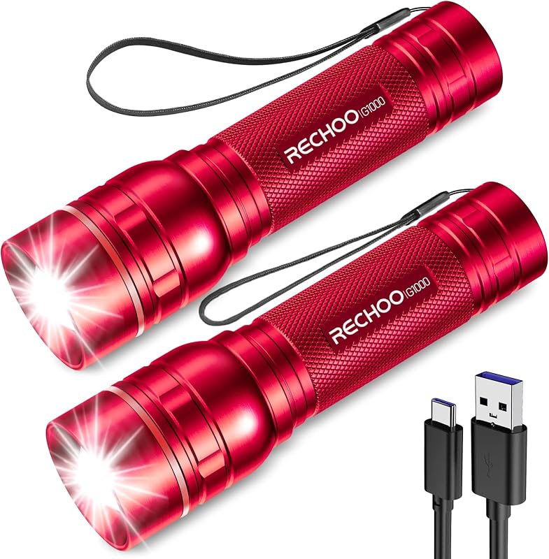 Linterna Led Recargable Zoom 3 Modos Paquete 2