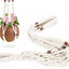 Colgador macramé plantas con cuentas madera 2 ganchos resistente