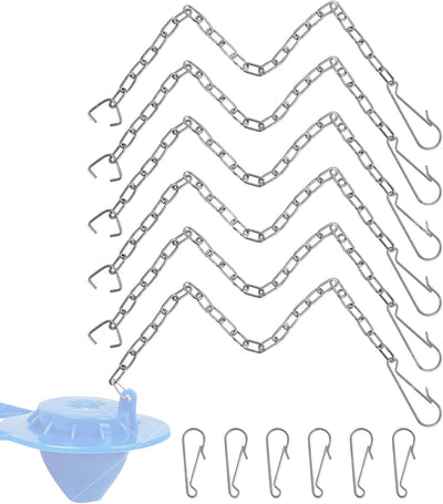 6 Cadenas Repuesto Inodoro Acero Inox 10pulg 12 Ganchos