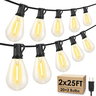 Tira LED 50ft 202 Bombillas Edison S11 Negro