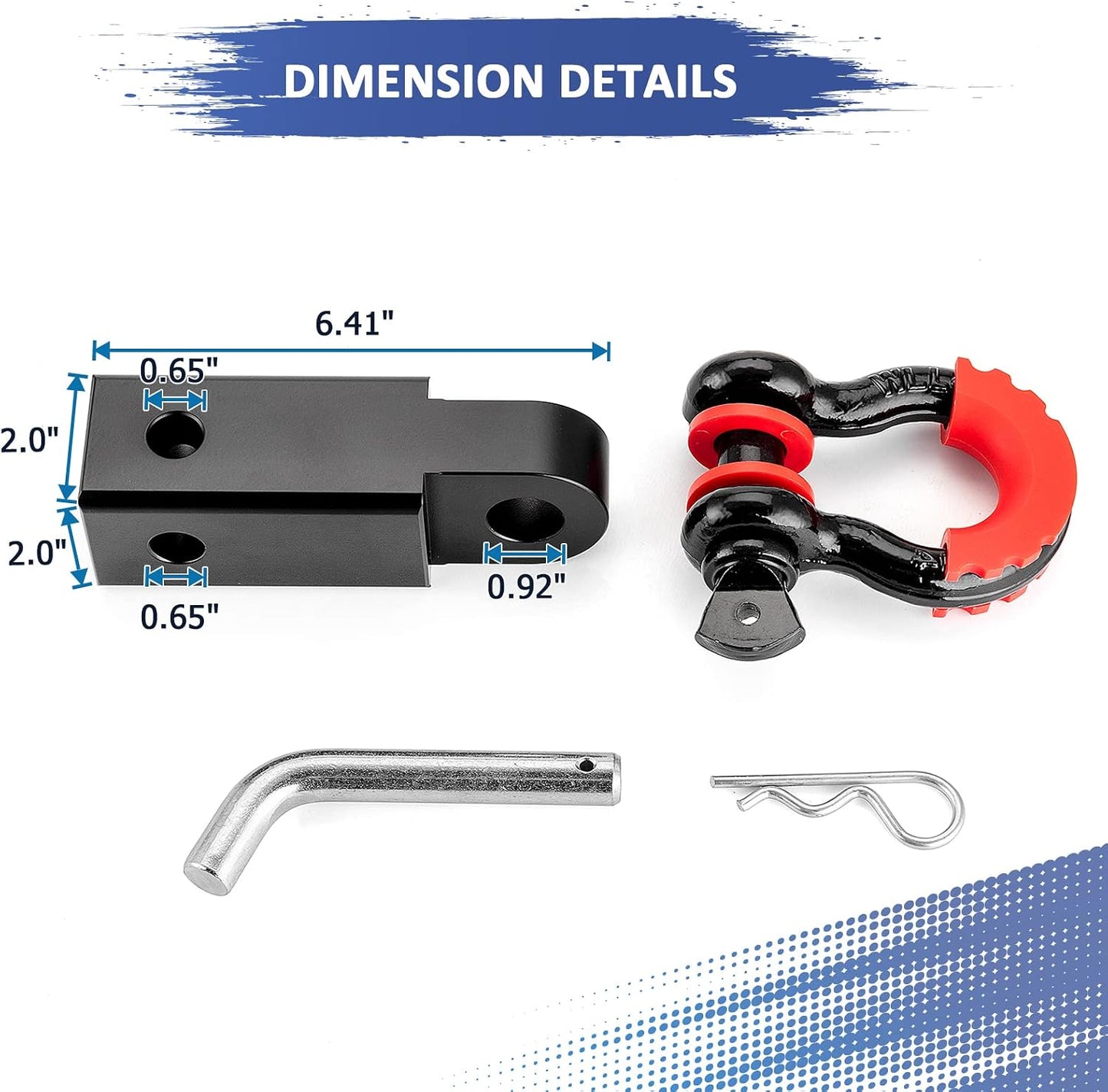 Receptor enganche 2" grillete D 3/4" pasador 7/8"
