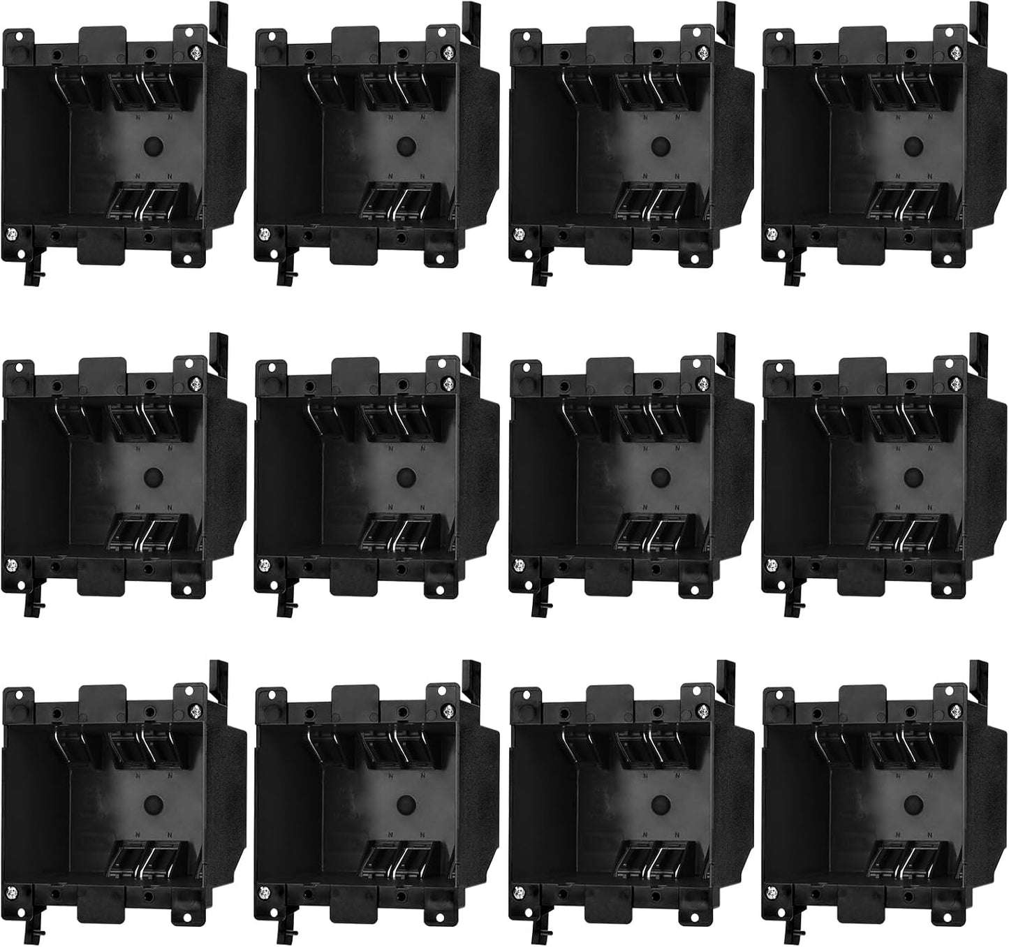 Pack 12 cajas salida doble banda PVC para uso residencial